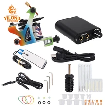 YILONG Starter Tattoo Kit 8 обёрточная бумага катушки татуировки машинка для татуировок захваты для иглы Советы питание Начинающий татуировки Поставки