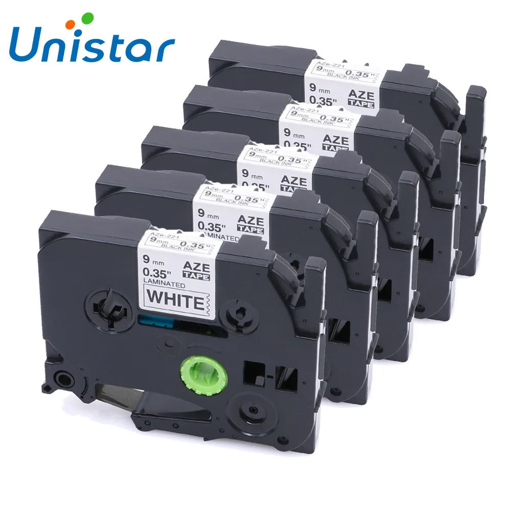 5 Pack Compatible For Brother Label Maker H110 Label Tape 9mmx8m Black