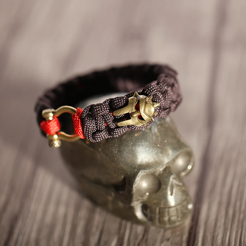 Mcllroy Nylon rope Weave bracelets D shape button Copper Mask Superman Men jewelry Vintage bracelet&bangle Punk accessories Boho