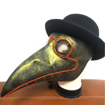 

Halloween Plague Doctor Beak Mask LED Light Up Funny Masks The Purge Election Year Great Festival Cosplay Costume Supplies Party