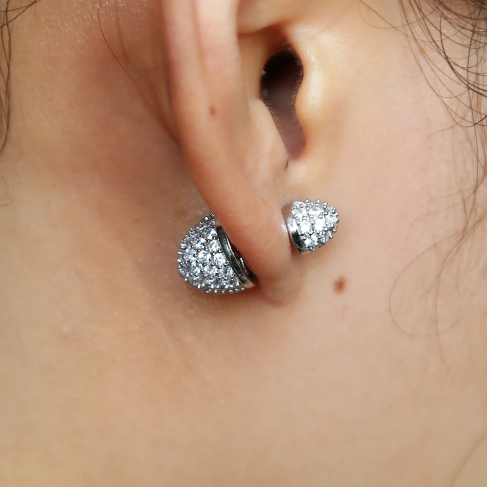 cheap promotion nice jewelry earrings double sided front back jacket elegant party daily wear