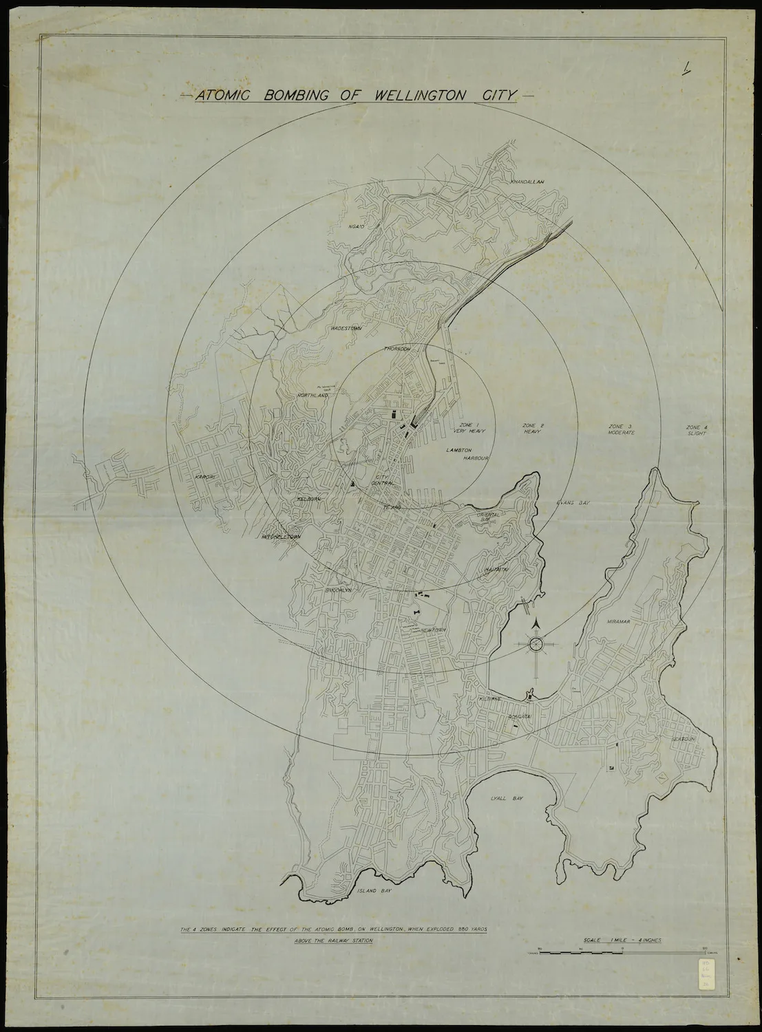 New Zealand NZ Atomic Bombing of Wellington City Travel Classic Wall