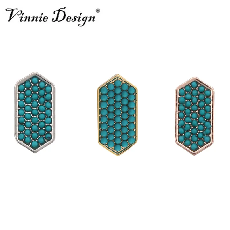 

Vinnie Design Jewelry Geo Bar slide Charms fit on Keeper Bracele 10pcs/lot