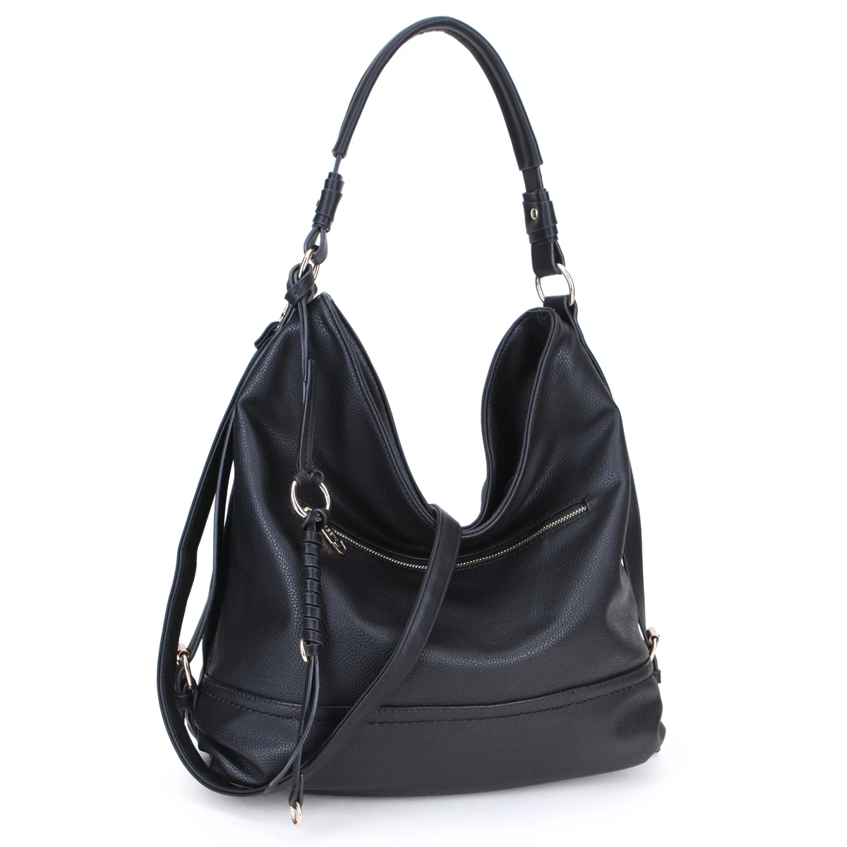 DASEIN Ultra Lightweight Stylish Casual Soft Water Wash Faux Leather Hobo Bag/Shoulder Bag with Twisted/Braided wave strand deco (1)
