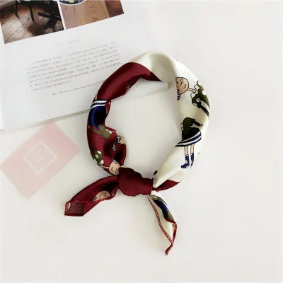 Qingwen, квадратный шарф, повязка для волос, для деловых девушек, вечерние, для женщин, элегантный, Smal, платок, на шею, Шелковый, атласный шарф, CE0530 - Цвет: p28