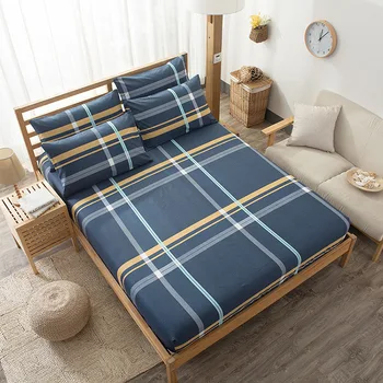 

Cartoon Striped Animal Print Bed Mattress Cover Cotton Dustproof Sheets Soft Comfortable Breathable for Hotel Home High Quality