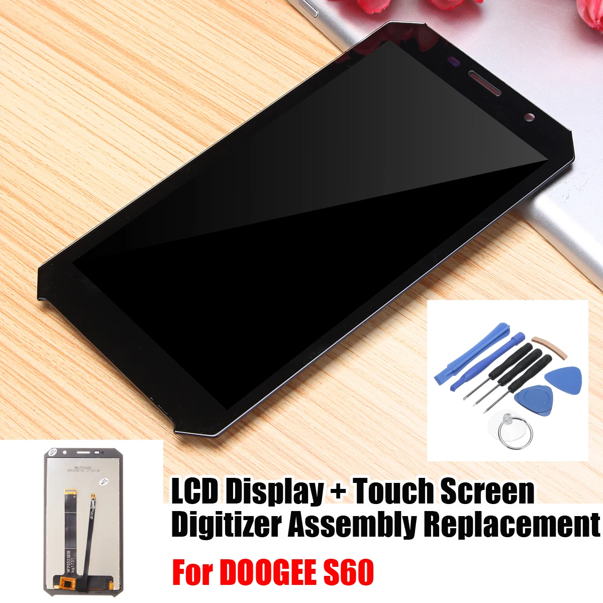 5.2 inch Doogee S60 Touchs Screen Glass Panel LCD Display Screen Assembly Replacement Parts with Tools 5.2 inch Doogee S60 Touchs Screen Glass Panel LCD Display Screen Assembly Replacement Parts with Tools