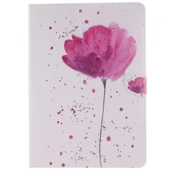 

White Flowers Pattern PU Leather Full Body Case with Stand for iPad Air 2