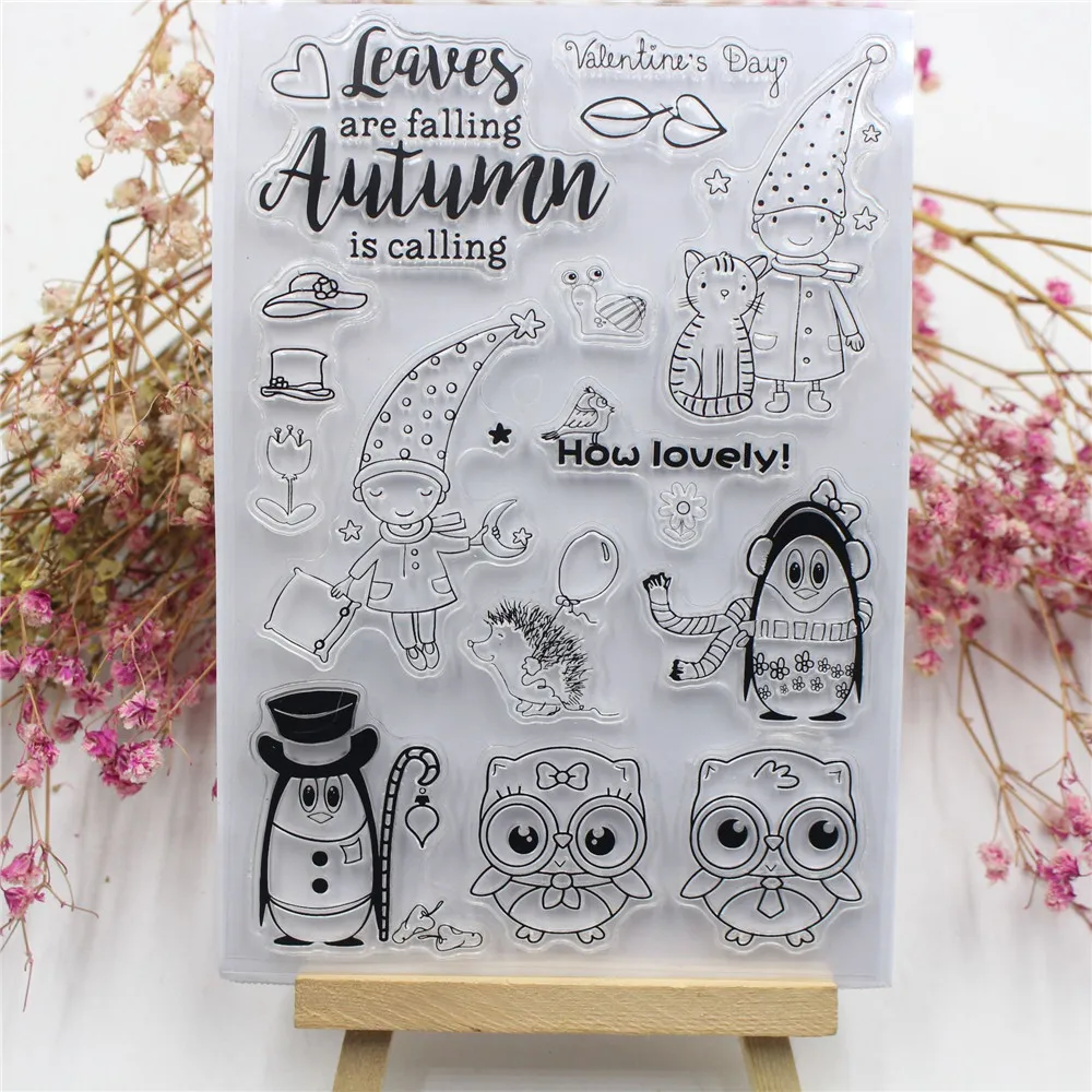 

1PC 2018 New Owl Transparent Clear Stamps Stencils Scrapbooking Embossing for Paper Card Decor DIY Crafts