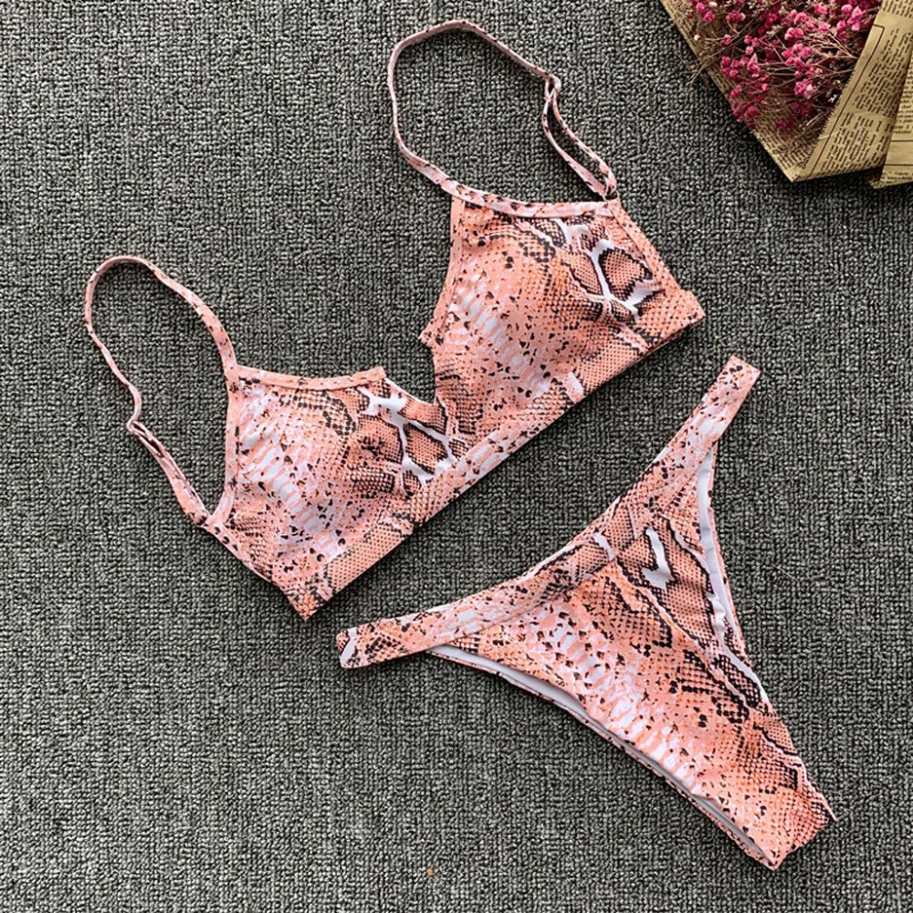 2019 Woman Sexy Leopard Bikini Swimsuit Set Beach Sport Brazilian Bikini Set women swimsuit push up swimwear mujer brasile 40M29 (3)