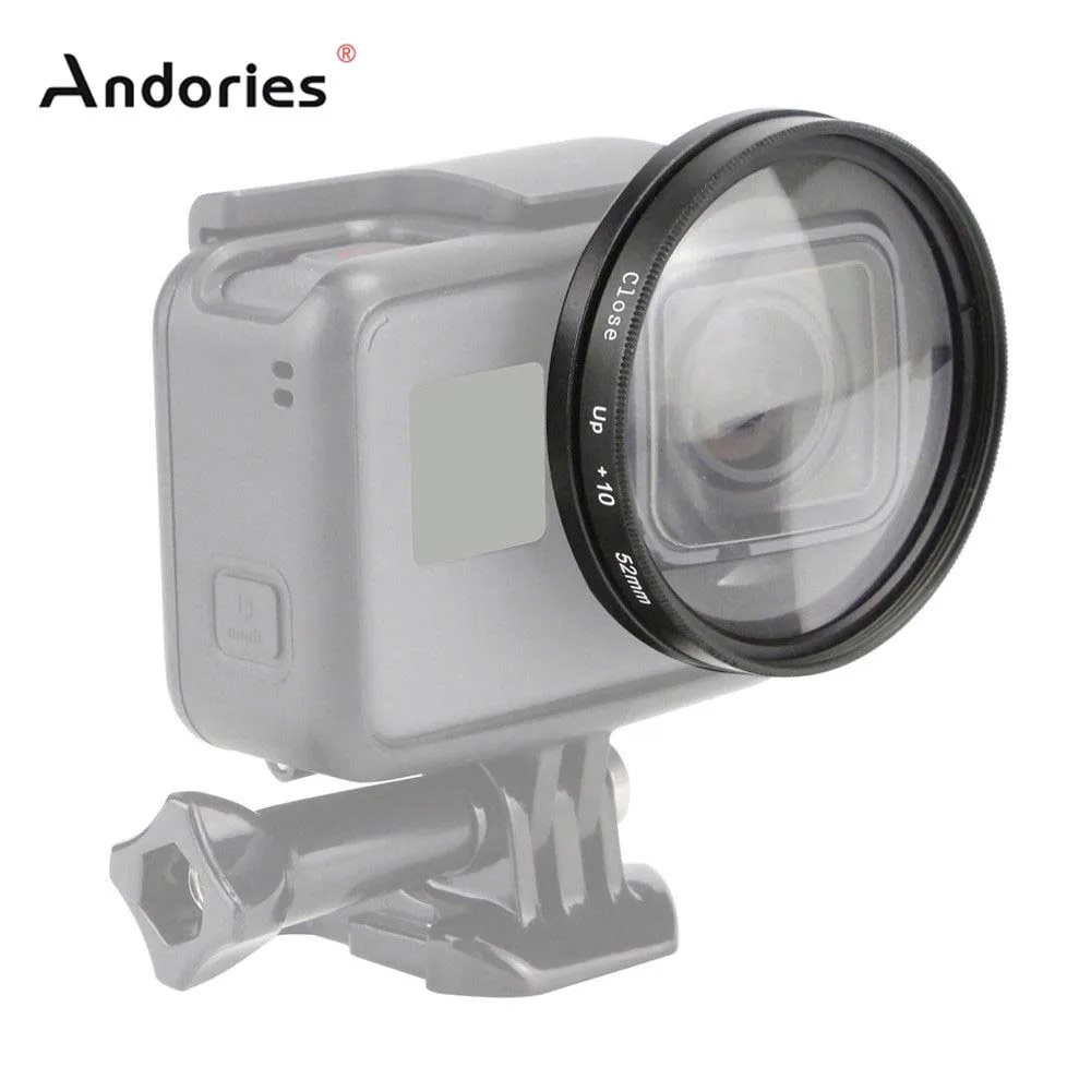 Andories 52mm Magnifier 10x Magnification Macro Close Up Lens for GoPro