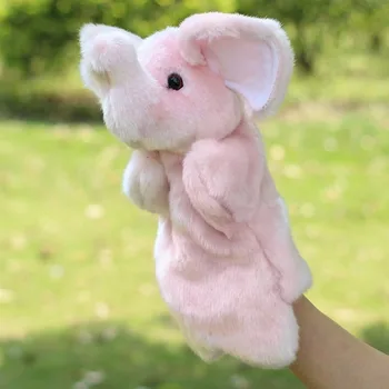 

Kid Toys Elephant Plush Hand Puppet Soft Doll Toys Gray Pink Children Educational Story Telling Interactive Puppets Toy Gift