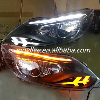 

For FORD 2012 TO 2014 Year For Focus LED Strip Head Lamp JC Double Color with Bi xenon projector lens