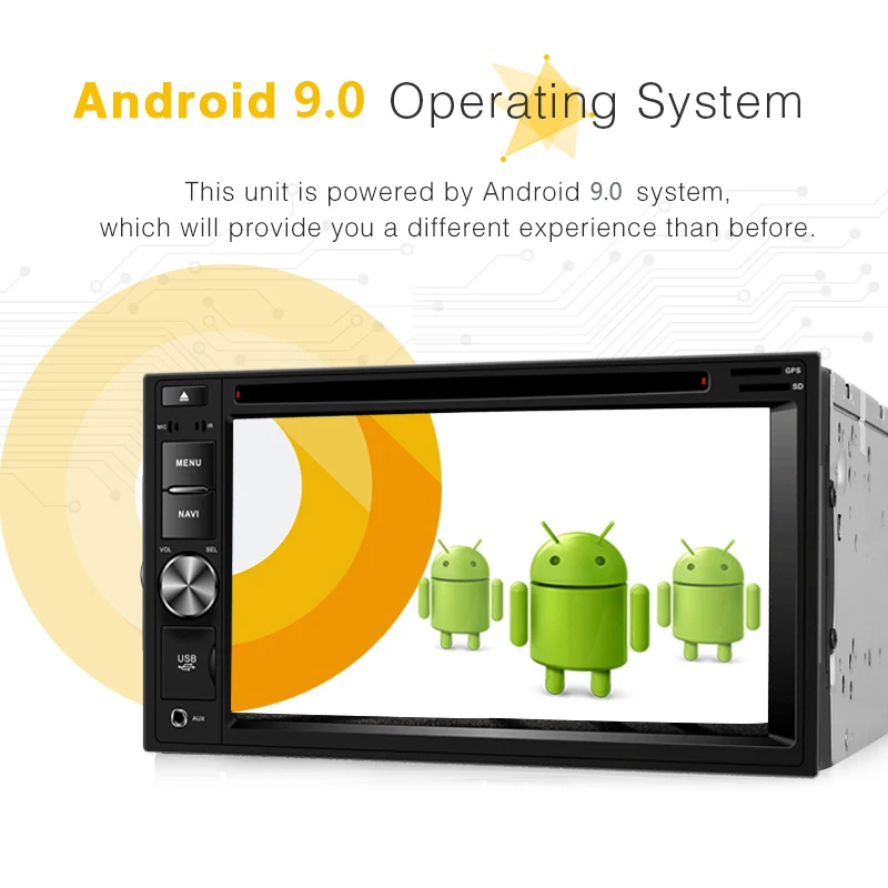 Best Universal 6.2" Android 9.0 2Din Car Multimedia 2G RAM Auto Radio DVD CD  MP5 VideoPlayer GPS Stereo 4G WiFi 2 Double Din 47 3