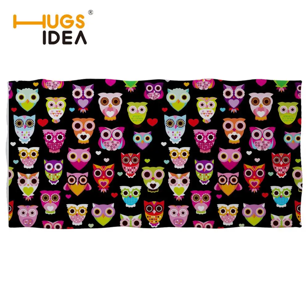 

HUGSIDEA Cartoon Owl Printed Lady Girls Bath Towels Fast Drying Summer Beach Towel Soft Spa Bathrobes Bath Robes Dress
