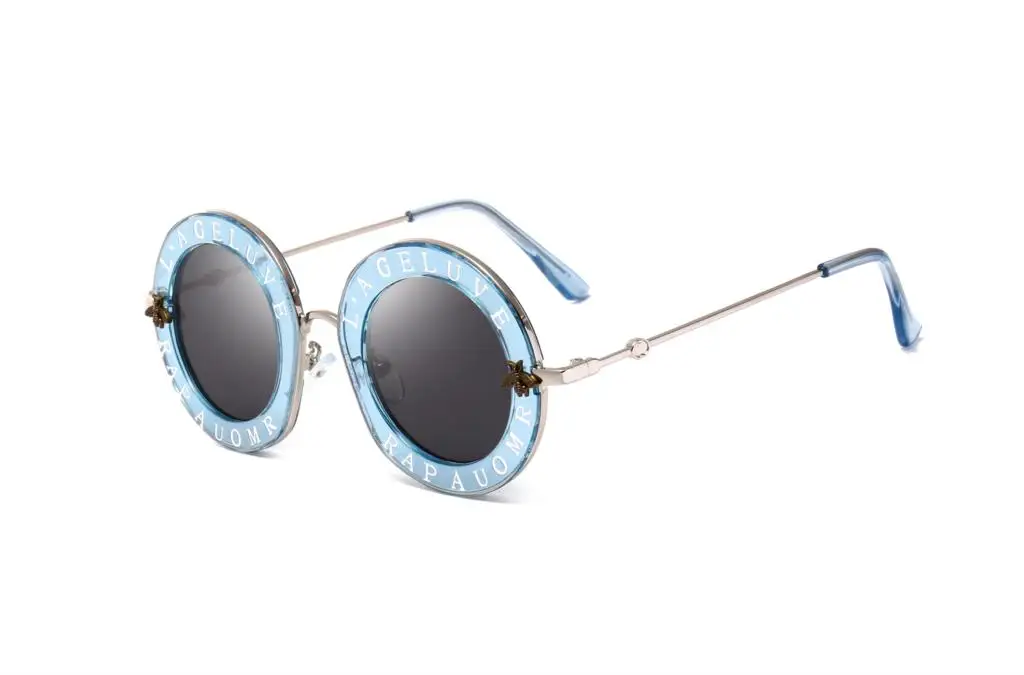 Ретро Круглые Солнцезащитные очки для женщин, любовные оттенки, модные буквы «маленькая Пчелка», мужские и женские UV400 CCSPACE, брендовые дизайнерские женские очки 45319