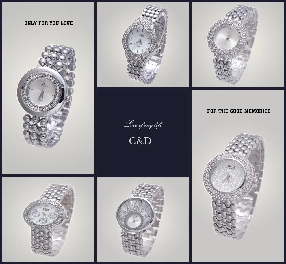 G& D Топ бренд класса люкс для женщин браслет часы кварцевые наручные часы золотые сталь Relojes Mujer леди платье часы Relogio Feminino