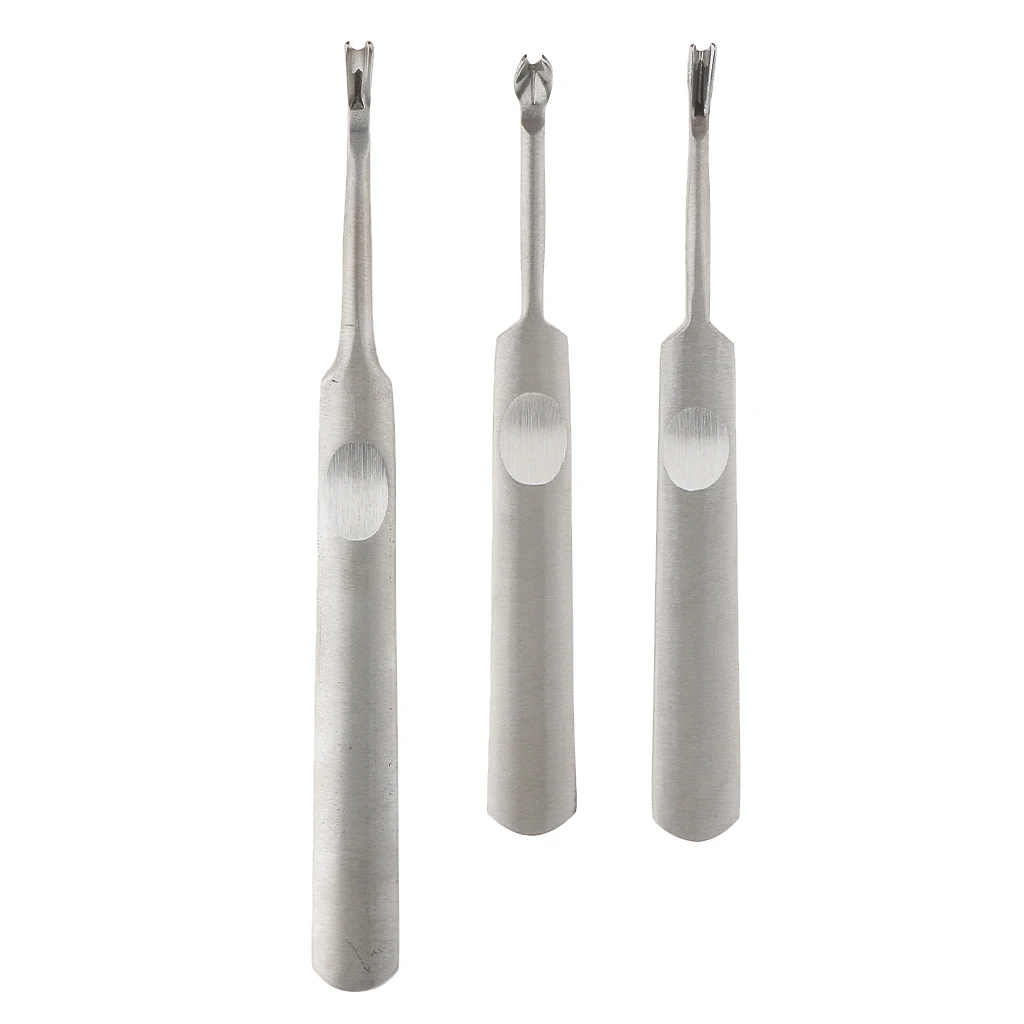 3pcs/set Stainless Steel Leather Edge Beveler Leathercraft Stitching Groover Tool for Sew and Crease Leather U V Shaped