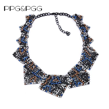 

PPG&PGG Women Fashion Jewellery Luxury Big Brand Crystal Regular Geometric Figures Collar Necklace