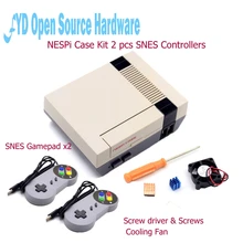 Mini NESPI Retroflag Case with Cooling Fan and 2 Pack SENS Gamepad Controller for RetroPie Raspberry Pi 3/2/B+