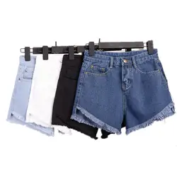Летние женские короткие европейские и американские BF женские джинсовые шорты для женщин джинсы Горячая сексуальная высокая талия шорты 4