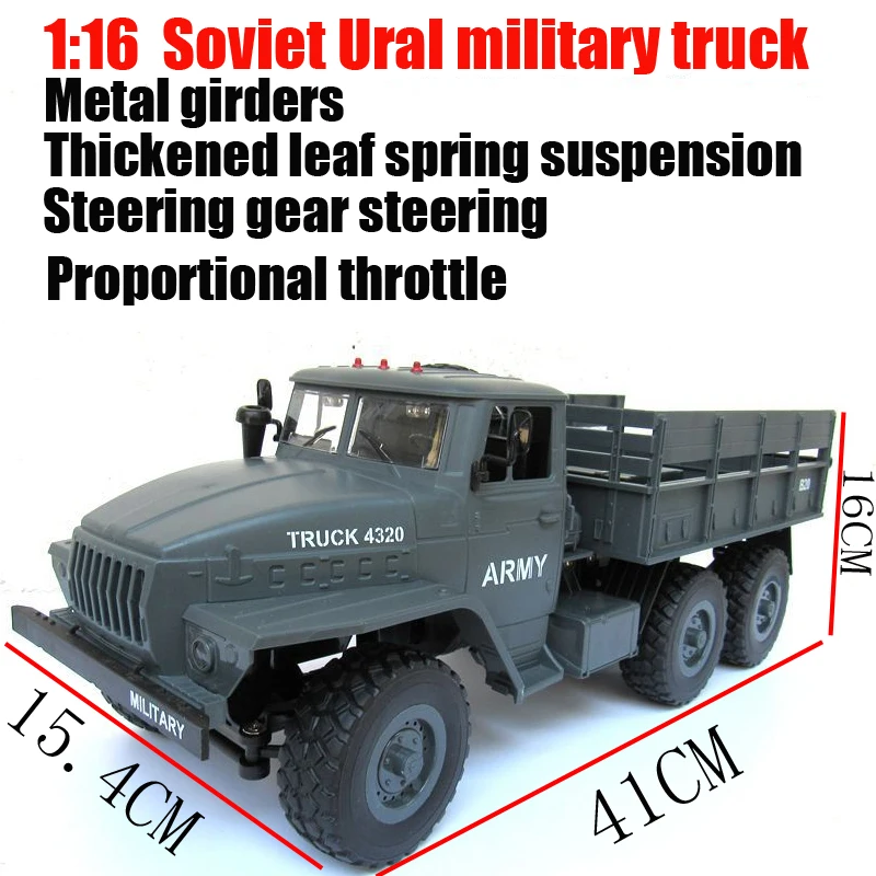 Beste WPL 6X6 Ural Radio Controlled Auto Off Road RC Auto Onderdelen 116 6WD simulatie RC Crawler Militaire Truck body Monteren kinderen speelgoed