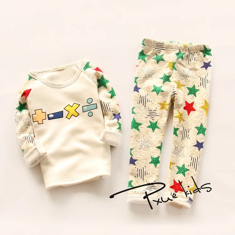 Детская пижама для весны и осени одежда для мальчиков и девочек футболка+ штаны с рисунком пижама из хлопка детская одежда для сна пижама возраст от двух до семи лет Jchao