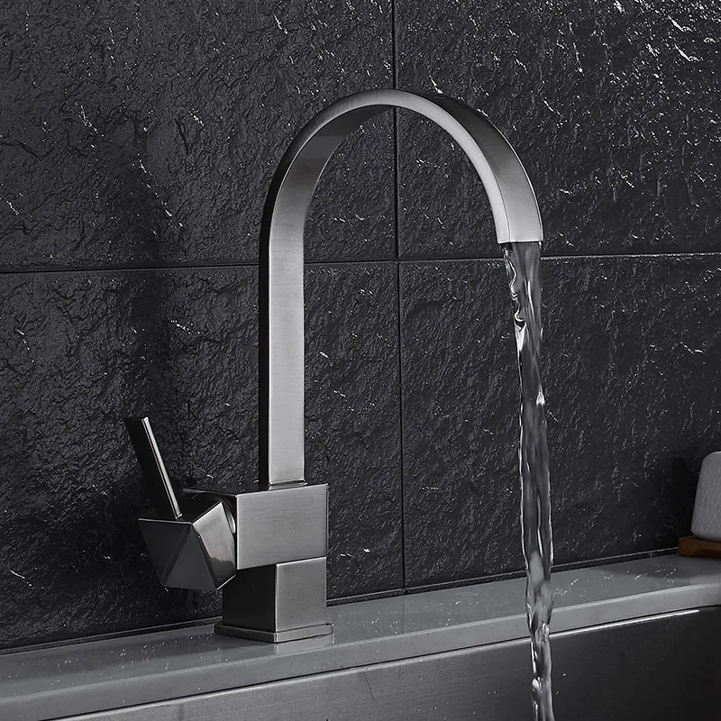 

Kitchen Faucet nickel brushed,single Handle single hole deck mounted Kitchen Tap,all copper Mixer Taps, wash vegetable faucet