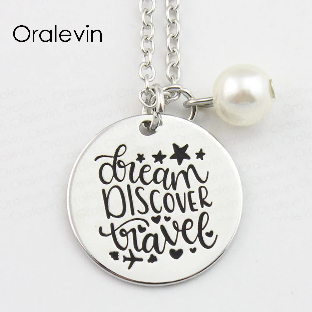 Вдохновляющие аксессуары DREAM DISCOVER для путешествий с ручной гравировкой подвески