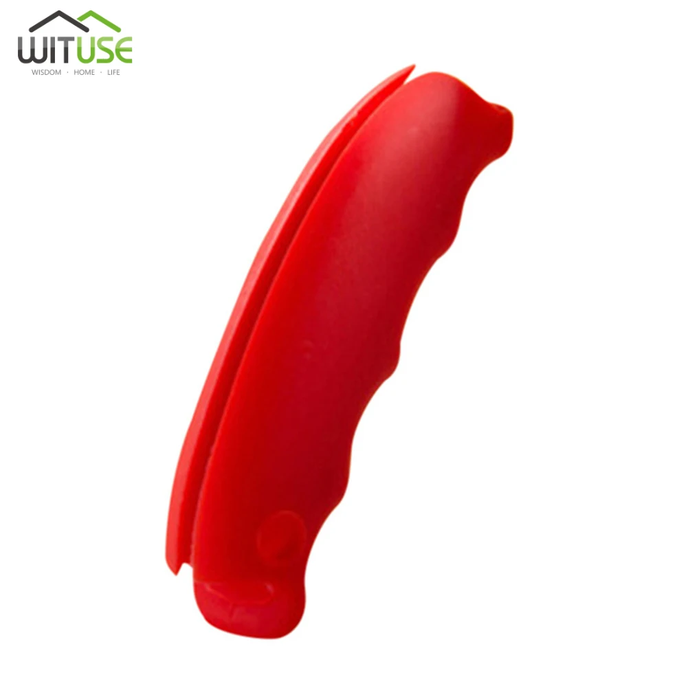 Silicone Portable Vegetable Device Labor Saving Shopping Bag Carry Holder with keyhole Handle Comfortable Grip Protect Hand Tool - Цвет: Red