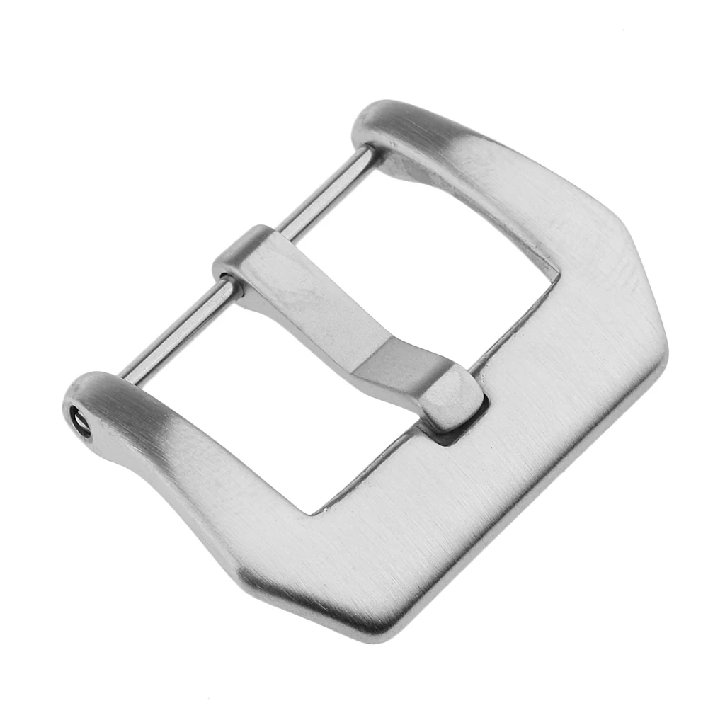 

Brushed Fiinish Silver Stainless Steel Watch Bands Buckle Screw In Pin Clasp Compatible with 18mm-26mm