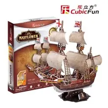 Candice guo Cubicfun 3D puzzle paper model toy assemble Ancient ship boat T4009h May flower children