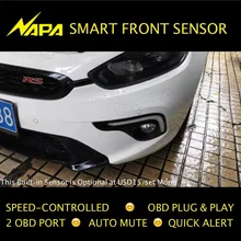 Speed-controlled Front Parking Sensor OBD Plug & Play No Wire Cut, Smart Alert, Automatic Mute 4 Sensors High Quality