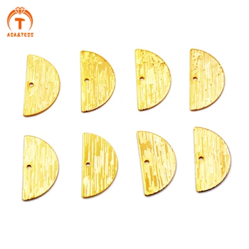 

ASA&TESS 10pcs Raw Brass Half Round Charms gold plated charms pendant for jewelry making