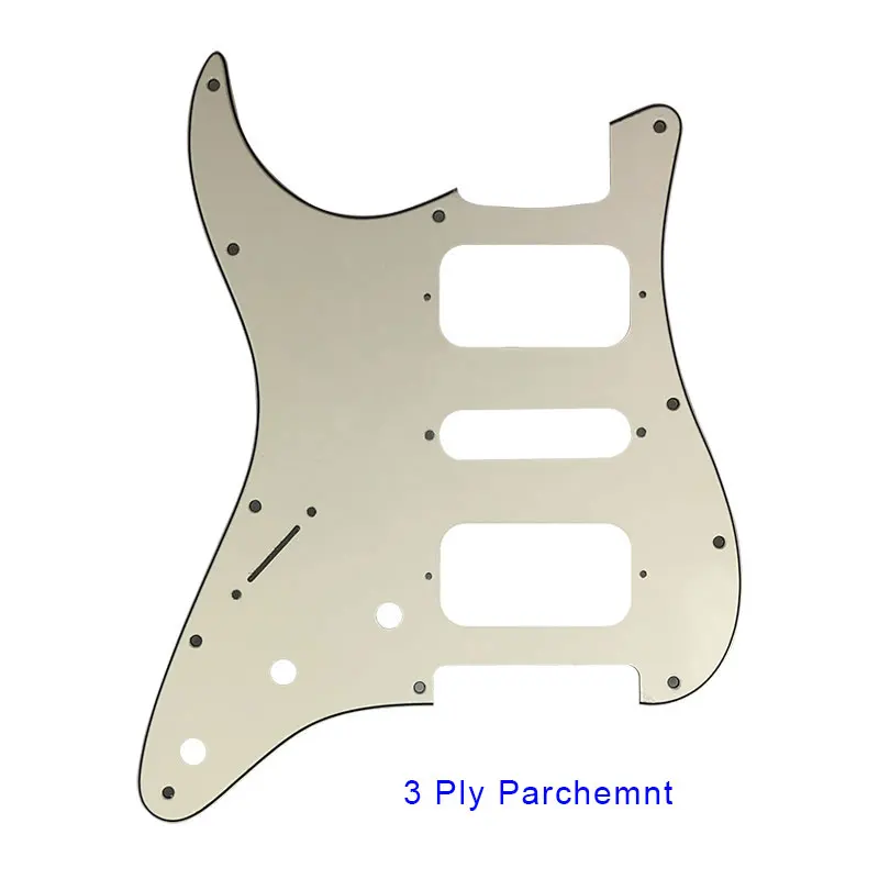 3 ply parchment Pleroo гитарные аксессуары левшей накладки для Fender Stratocaster HSH ST гитары 11 винтовое отверстие гитары ra скретч пластина - Цвет: 3 ply parchment