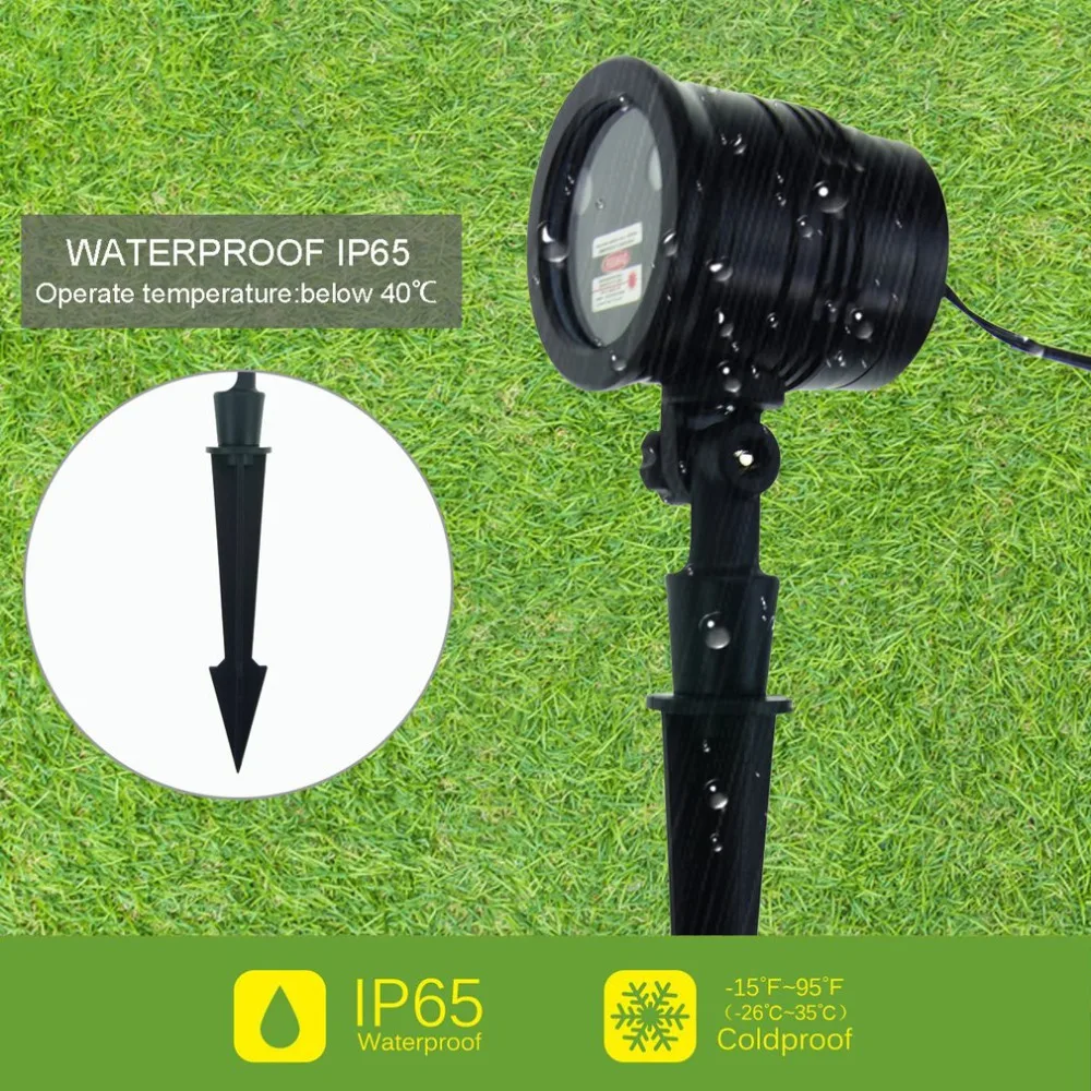 

RF Remote Outdoor Flood Light Waterproof Laser Flood Light Red and Green Laser Light with Christmas Patern US/EU Plug Type