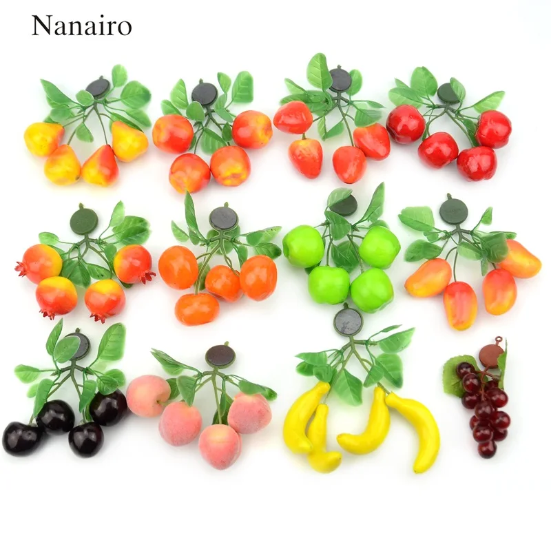 

12pcs 3D Magnet Artificial Food Fruit Cartoon Kitchen Home Refrigerator Door Stickers Decorative Removable Wall Sticker