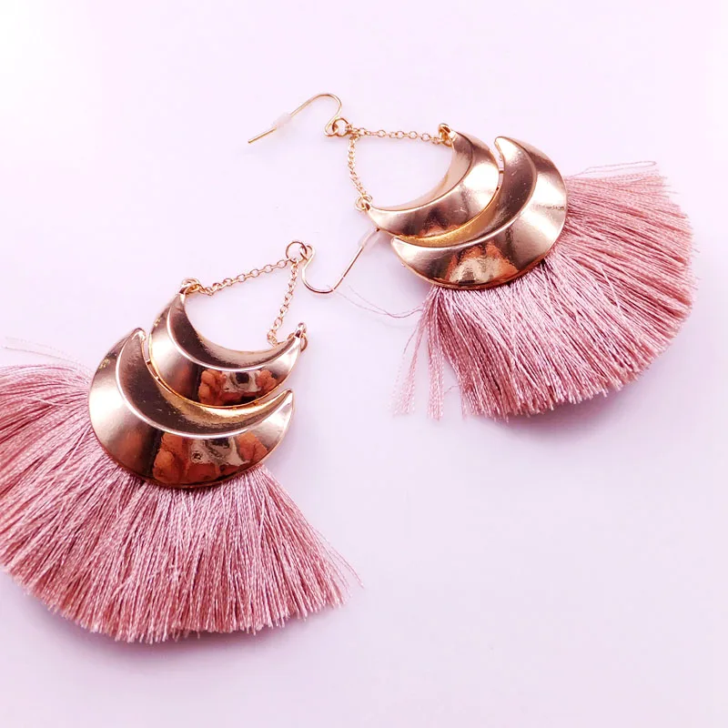 SHIYING 2018 Summer Neon Tiered Long Tassel Earrings for Women 6