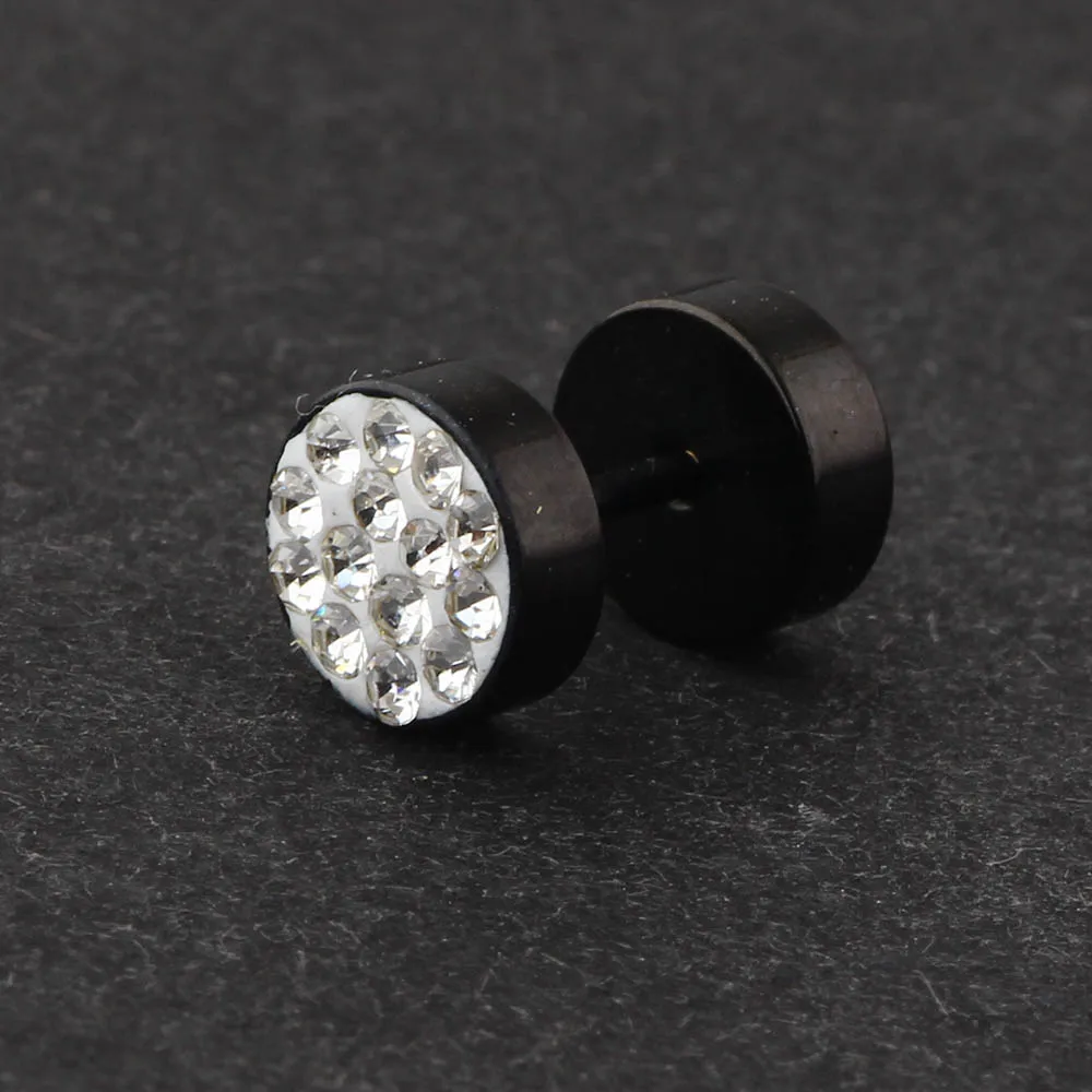 JUNLOWPY Surgical Steel Helix Earring Tragus Cartilage Stud Barbells Crystal Fancy Ear Studs Body Piercing Jewelry for Women Men