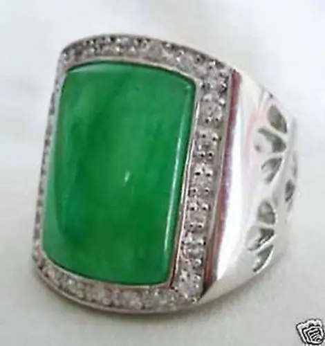 

Wholesale price 16new ^^^^Beautiful Noble Natural Green stone Fashion Jewelry men's Rings Size 8-12