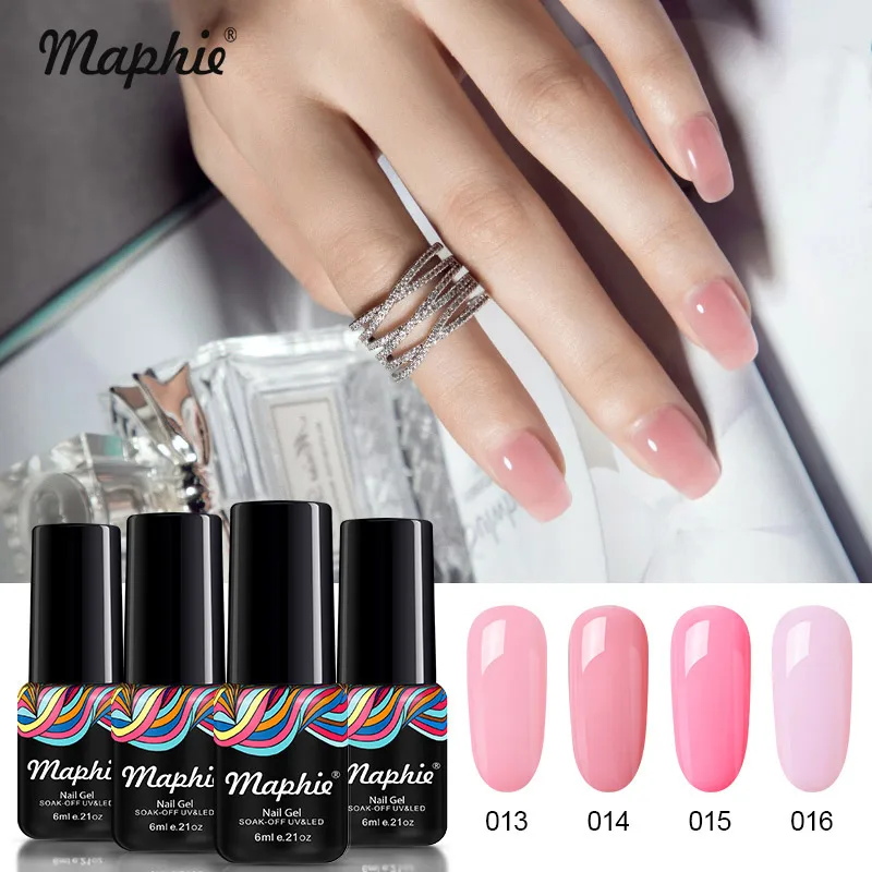 

Maphie 4Pcs/Lot Nail Gel Polish Set DIY Nail Design Pink Color UV Gel Nail Polish Kits Semi Permanent Led Gel Nail Enamel 6ML
