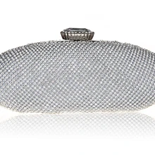 Высококачественная вечерняя сумочка серебряного цвета, Женская сумочка, клатч, циркон, подарок на день рождения, свадебные вечерние сумочки, сумка для макияжа Bolso 031166-3N