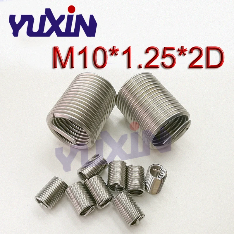 

50pcs M10*1.25*2D Wire Thread Insert A2 Stainless Steel Wire Screw Sleeve M10 Screw Bushing Helicoil Wire Thread Repair Inserts