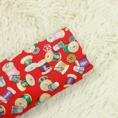 Skup Pół jarda cienka bawełna tkanina z japońską igła nić drukuj handmade DIY usta złoty pakiet torba tkanina odzieżowa 100% bawełna