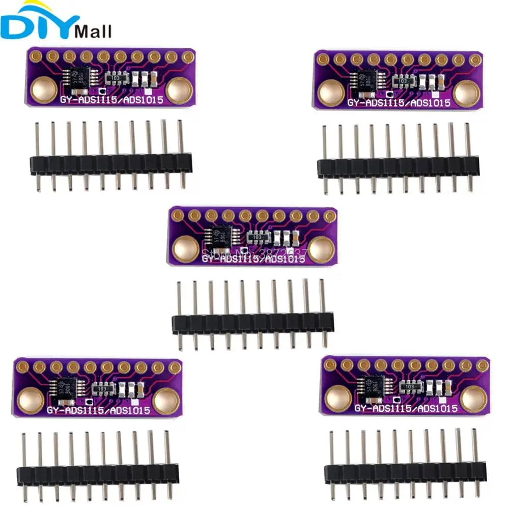 

5 шт./лот GY ADS1115 16 бит I2C 4-канальный модуль АЦП с программируемым усилителем усиления для Arduino Raspberry Pi