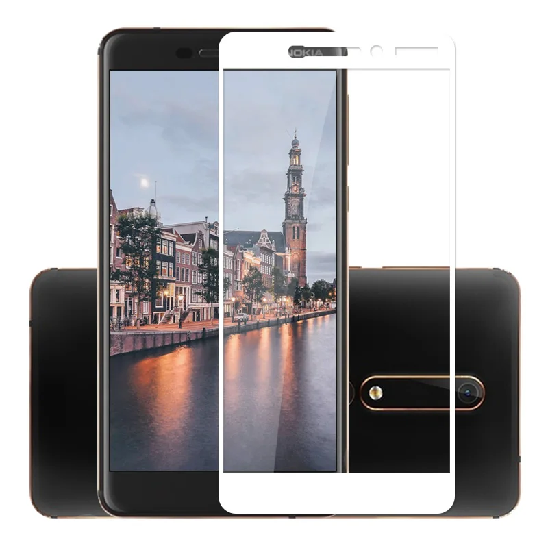Закаленное стекло для Nokia 6 2018 TA 1054 защита экрана полное покрытие второе поколение
