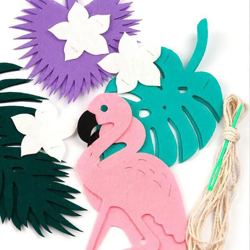 

PSummer Non-woven Bird Shape Background Party P Banner Festive Tree Forest Flag Supplies Decoration Leaves