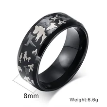 Модное этническое черное 316L титановое стальное лазерное трехцветное камуфляжное кольцо винтажные титановые стальные кольца мужские ювелирные изделия