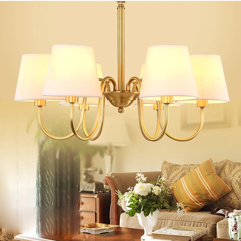 

led e14 American Copper Fabric LED Lamp LED Light.Pendant Lights.Pendant Lamp.Pendant light For Dinning Room