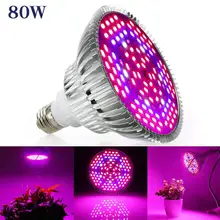 

2pcs 80W E27 Full Spectrum Led Grow Light Bulbs Lighting LED Horticulture Grow Light for Garden Growth Flowering Hydroponics